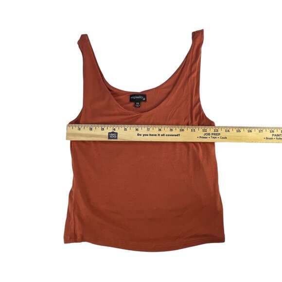 Originality Girls Tank Top XS Rust Orange Sleeveless Scoop Neck Casual Lightweig - Picture 5 of 6